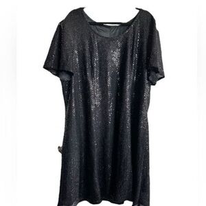 EUC - Women’s Sequin Black Short Sleeve Dress
